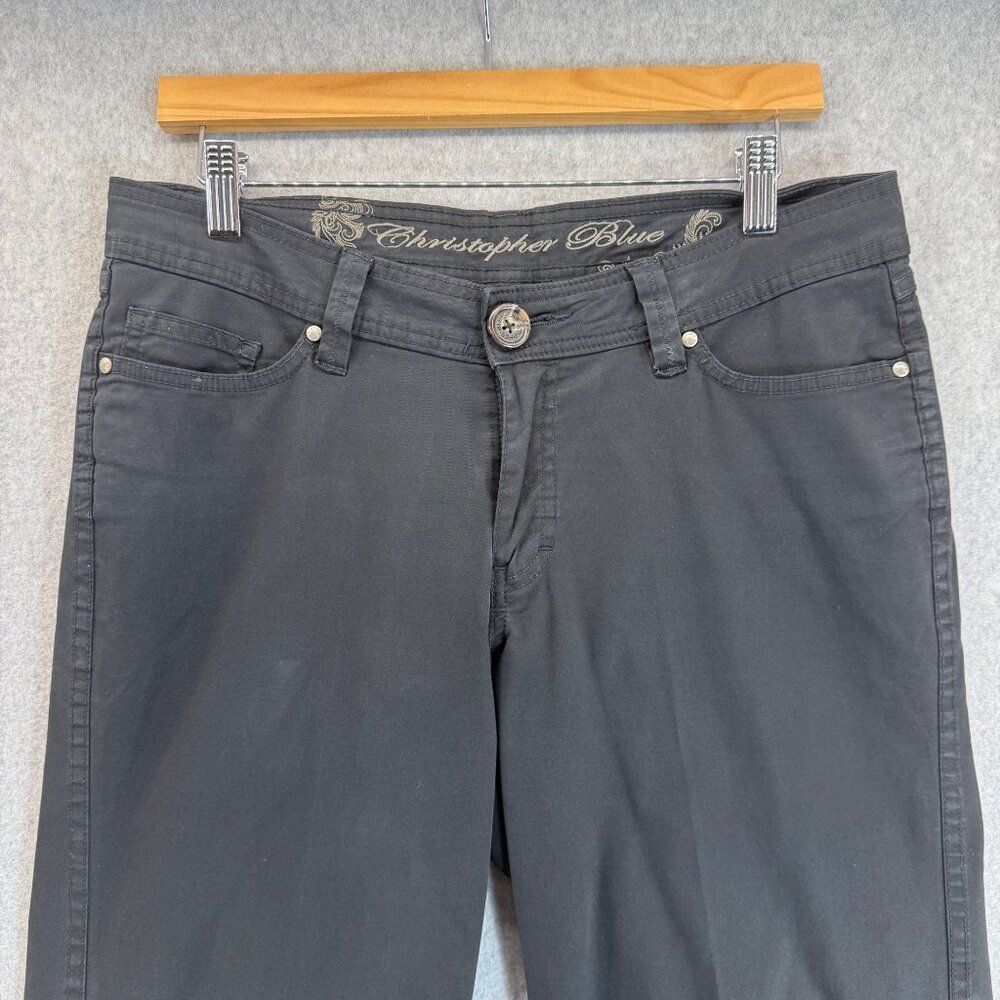 Christopher Blue Womens Black Capri Pants Cropped Utility Casual Classic Size 10 - Picture 3 of 14